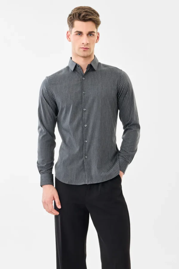 Slim Fit Stretch Stripes Shirt