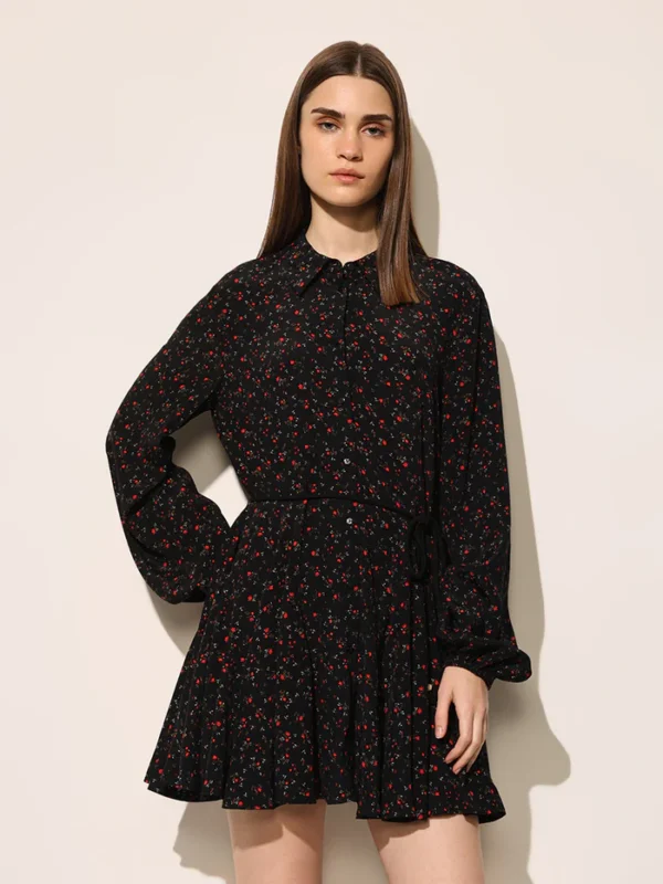 Black Printed Shirt Dress