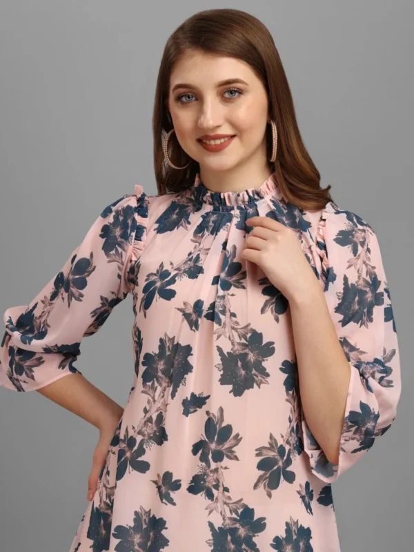 Pink Coloured Floral Women's Dress